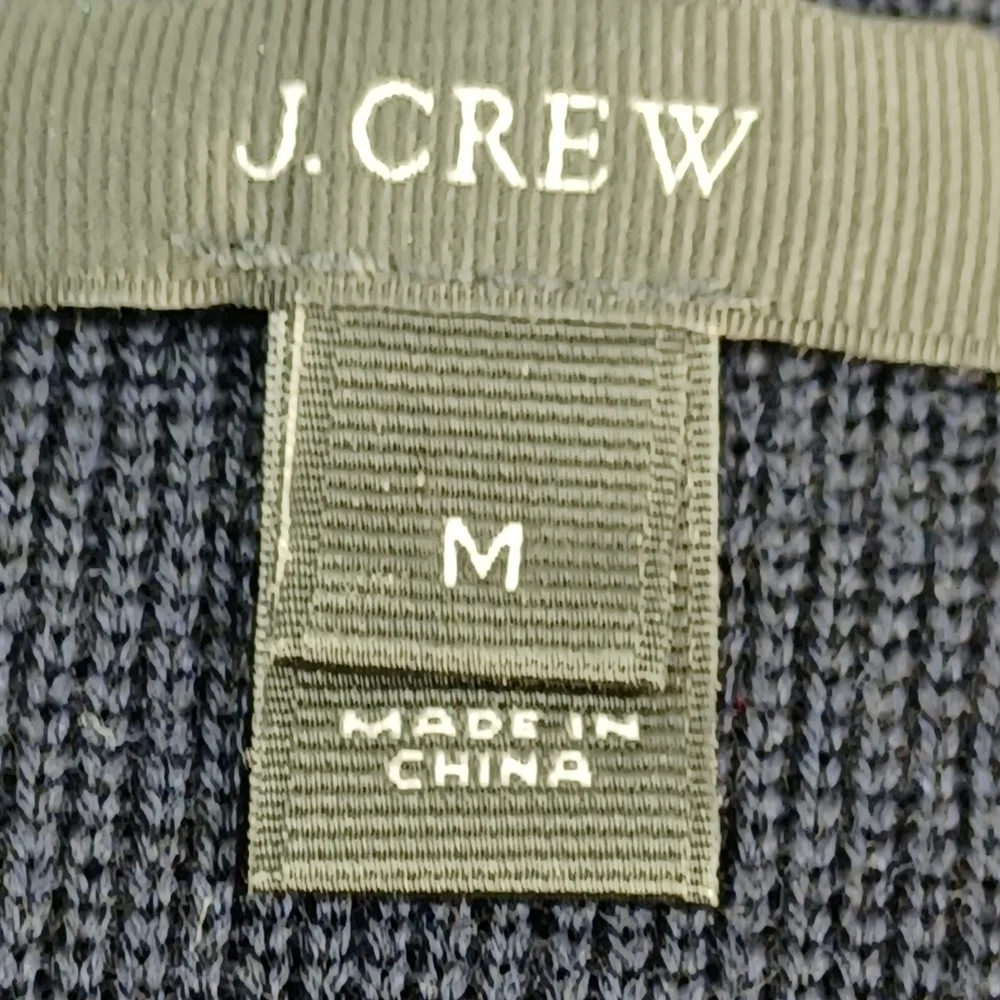 J Crew women's long sleeve zip front color block Marino wool jacket sz m b30